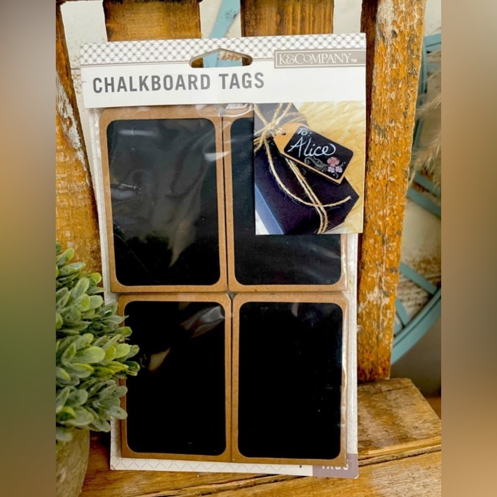 K&Company WOODEN CHALKBOARD Tags - 4 pcs